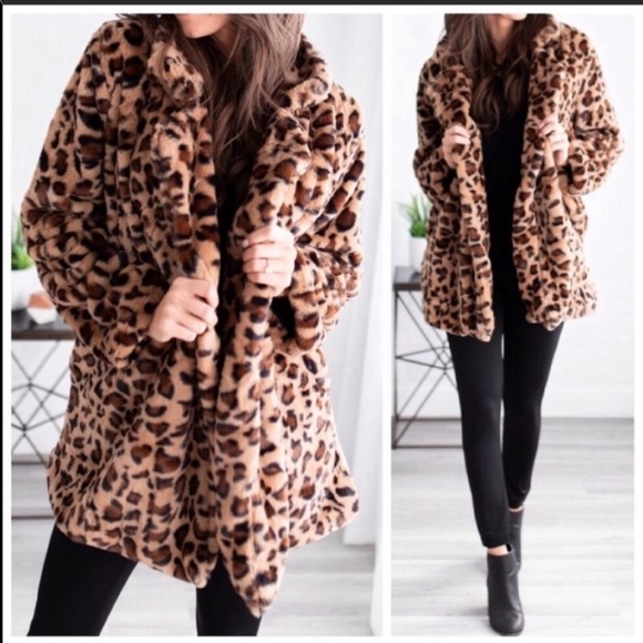 Best seller! NWT. Faux fur leopard coat - Picture 8 of 9